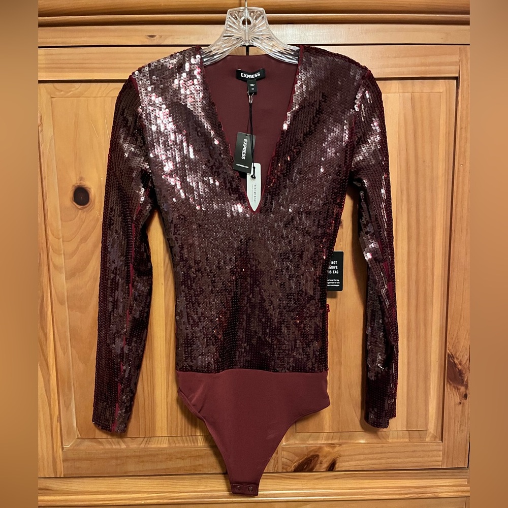 EXPRESS Sequin Bodysuit, XS
